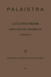 book Griechische Grammatik: Formenlehre / Satzlehre