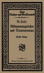 book Abstammungslehre und Darwinismus