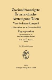 book Zweiundzwanzigste Österreichische Ärztetagung Wien: 11. November bis 16. November 1968