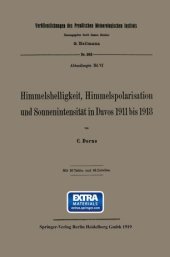 book Himmelshelligkeit, Himmelspolarisation und Sonnenintensität in Davos 1911 bis 1918