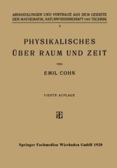 book Physikalisches über Raum und Zeit