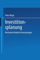 book Investitionsplanung: Methoden — Modelle — Anwendungen