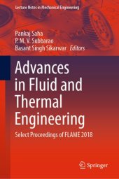 book Advances in Fluid and Thermal Engineering: Select Proceedings of FLAME 2018