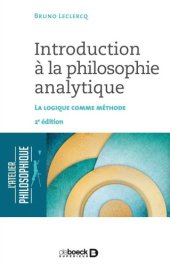 book Introduction à la philosophie analytique. La logique comme méthode