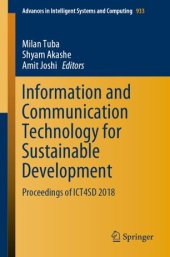 book Information and Communication Technology for Sustainable Development: Proceedings of ICT4SD 2018