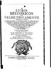 book Os Livros Historicos Do Velho Testamento... Traduzidos Pelo Reverendo Padre Joam Ferreira A. D’Almeida... (1738, Trangambar)