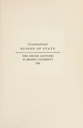 book Constitutional Reason of State: The Survival of the Constitutional Order