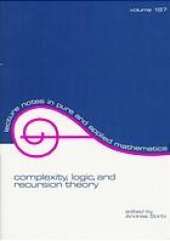 book Complexity, logic, and recursion theory