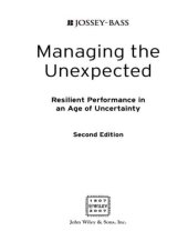 book Managing the Unexpected: Resilient Performance in an Age of Uncertainty