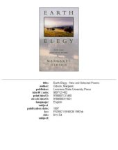 book Earth Elegy: New and Selected Poems