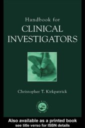 book Handbook for clinical investigators