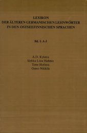 book Lexikon der älteren germanischen Lehnwörter in den ostseefinnischen Sprachen. Band 1. A-J