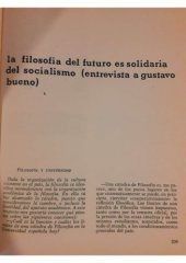 book "La filosofía del futuro es solidaria del socialismo" (entrevista)