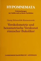 book Verskolometrie und hexametrische Verskunst römischer Bukoliker