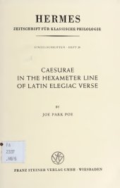 book Caesurae in the Hexameter Line of Latin Elegiac Verse