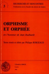 book Orphisme et Orphée (En l’honneur de Jean Rudhardt)