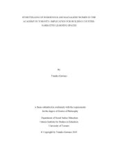 book Storytelling of Indigenous and Racialized Women in the Academy in Toronto: Implication for Building Counternarrative Learning Spaces