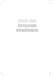 book Pour une écologie numérique