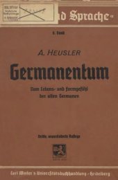 book Germanentum: Vom Lebens- und Formgefühl der alten Germanen