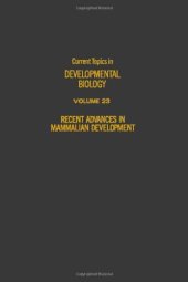 book Recent Advances in Mammalian Development