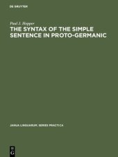 book The Syntax of the Simple Sentence in Proto-Germanic