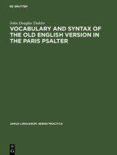 book Vocabulary and Syntax of the Old English Version in the Paris Psalter: A Critical Commentary