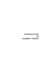 book Introduction to Number Theory