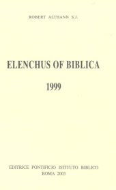 book Elenchus of Biblica 1999