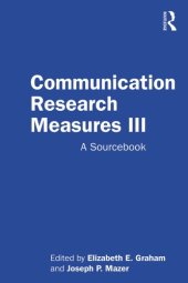 book Communication Research Measures III: A Sourcebook