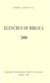 book Elenchus of Biblica 2000