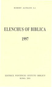 book Elenchus of Biblica 1997