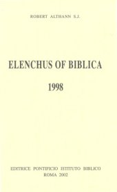 book Elenchus of Biblica 1998