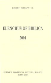 book Elenchus of Biblica 2001