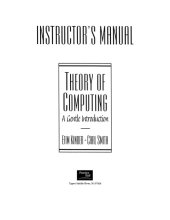 book Instructor’s manual  Theory of computing Solutions