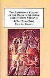 book The Samaritan version of the Book of Numbers with Hebrew variants : a close textual study