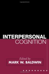 book Interpersonal Cognition