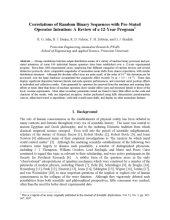 book Correlations of random binary sequences with pre-stated operator intention - from princeton engineering anomalies research (PEAR)