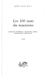 book Les 100 Mots du Marxisme