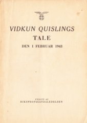 book Vidkun Quislings tale den 1 februar 1943