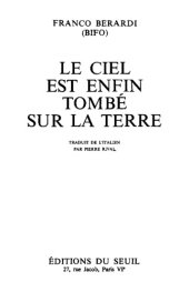 book Le Ciel est enfin tombé sur la terre