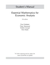 book Essential mathematics for economic analysis - Student’s Manual