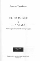 book EL HOMBRE Y EL ANIMAL. Nuevas f‌ronteras de la antropologia