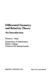 book Differential Geometry and Relativity Theory: An Introduction