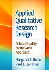 book Applied qualitative research design : a total quality framework approach