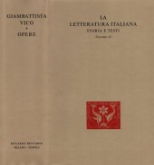 book La letteratura italiana. Storia e testi. Giambattista Vico. Opere