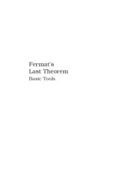 book Fermat’s Last Theorem: Basic Tools