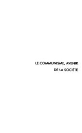 book Le communisme, avenir de la société