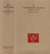 book La letteratura italiana. Storia e testi. Dal Muratori al Cesarotti. Critici e Storici della poesia e delle arti nel secondo Settecento