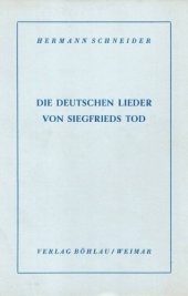 book Die deutschen Lieder von Siegfrieds Tod