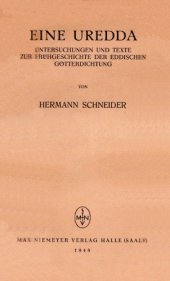 book Eine Uredda: Untersuchungen und Texte zur Frühgeschichte der eddischen Götterdichtung